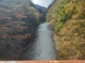 男鹿川の紅葉（日光市三依）